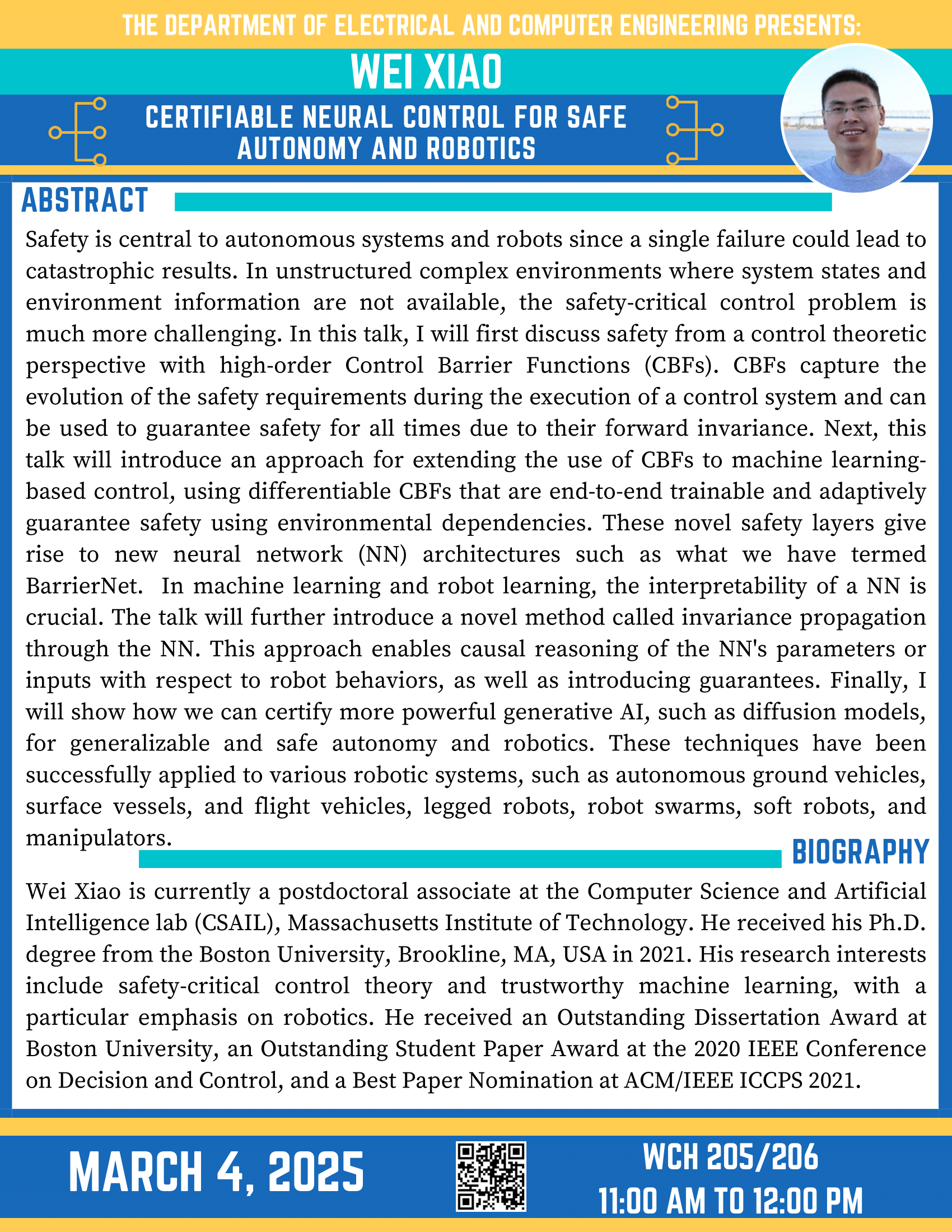 Dr. Wei Xiao Dr. Wei Xiao